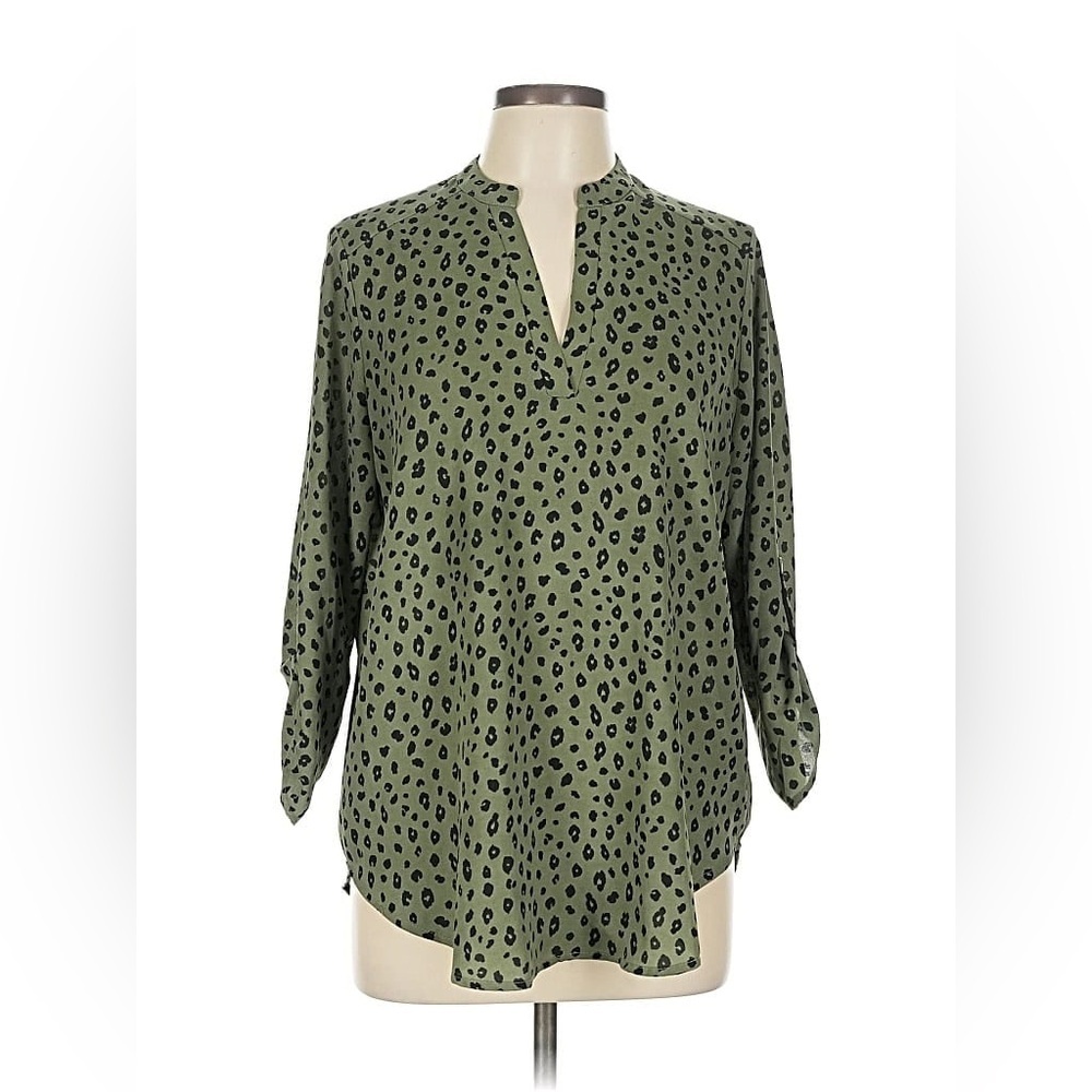 Lush Olive Leopard Print Blouse